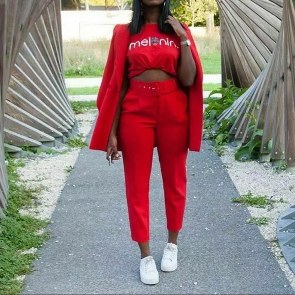 NWT ZARA RED BUTTONED FROCK COAT SHIRT DRESS - Picture 3 of 12